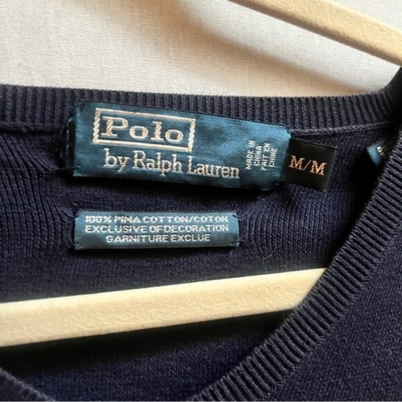 Polo by Ralph Lauren Pima cotton v neck sweater Sz M - Picture 4 of 6